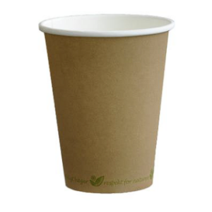 Kaffebæger brun, bionedbrydeligt pap, 40 cl - 50 stk