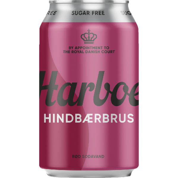 Harboe Hindbærbrus Nul Sukker - 18x33 cl Dåser
